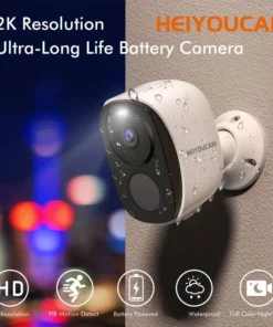 Security Cameras Wireless Outdoor, 2K 3MP Battery Powered WiFi Security Camera with Spotlight Siren, 2-Way Audio, Waterproof