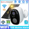 2K 5MP Solar Security Camera Wireless Outdoor Color Night Vision Battery Powered Support 5G WiFi, PIR, Waterproof, Two-Way Alexa