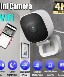 2025 4K Mini Security Camera Full Color Night Vision WiFi Monitor IP65 Waterproof Motion Detect Surveillance With 2 Way Audio