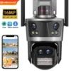 ICsee Security Camera 8K 16MP Four Lens 8X Zoom Outdoor WiFi Wireless CCTV Video Surveillance Auto Tracking Home Protection