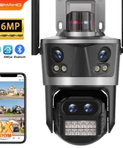 ICsee Security Camera 8K 16MP Four Lens 8X Zoom Outdoor WiFi Wireless CCTV Video Surveillance Auto Tracking Home Protection