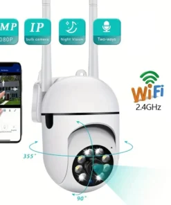 Security Camera 1080P HD Camera 355° Surveillance Camera Night Vision Motion Detection Siren WiFi Remote Two-Way Audio Waterproo