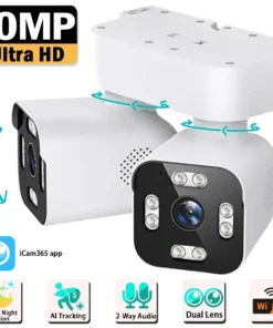 10MP Smart WiFi Security Camera Two Screens Outdoor 360 Wireless CCTV Video Surveillance IP Camera Dual Lens Dual PTZ Waterproof